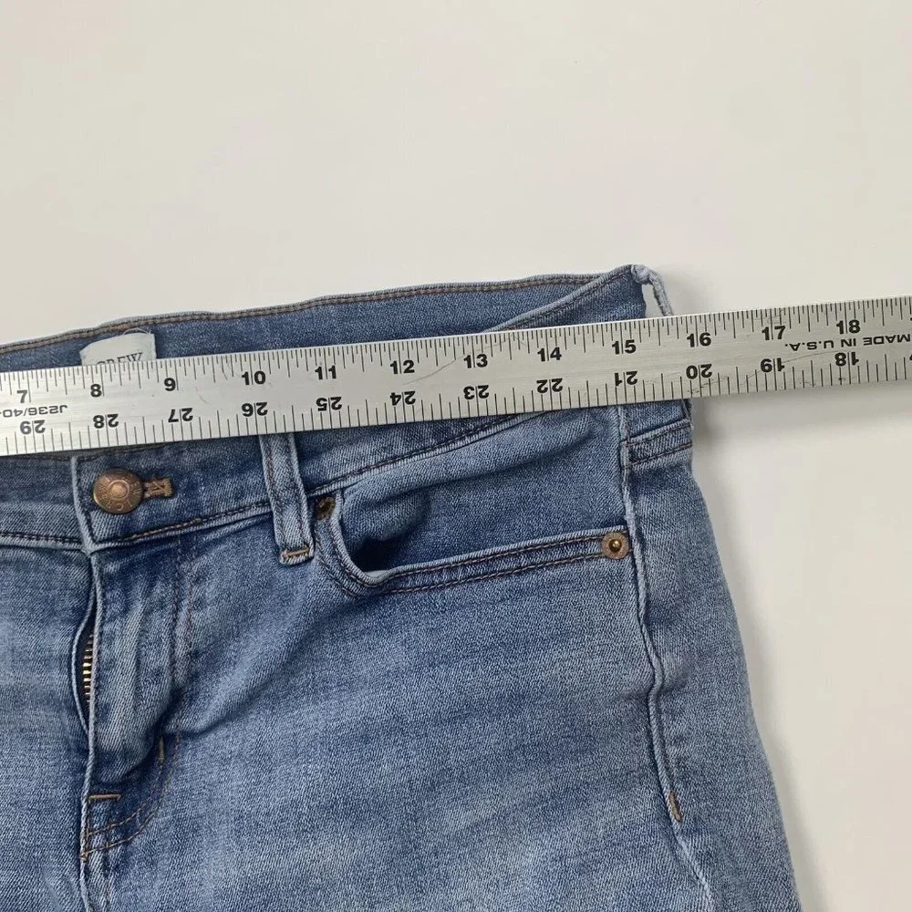 J Crew Jeans 28 Straight Leg Destroyed Distressed Medium Wash Women’s